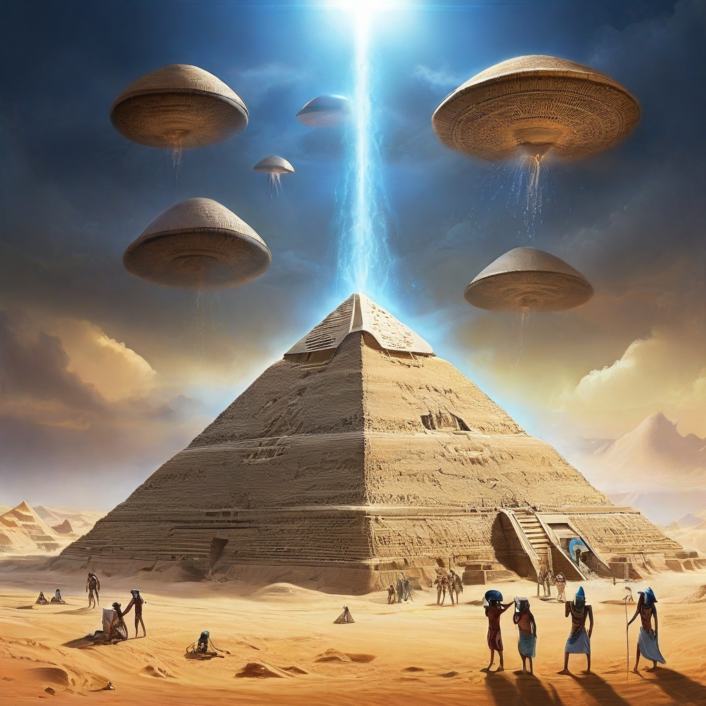 прищельцы помогают древним египтянам строить пирамиды
